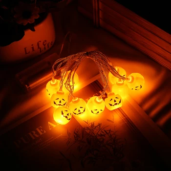 Calabaza de Iluminación Cadenas para Halloween Fiesta en la Casa de la Decoración de Halloween Cadena de Luces de Vacaciones Cortina de la Ventana de Luz