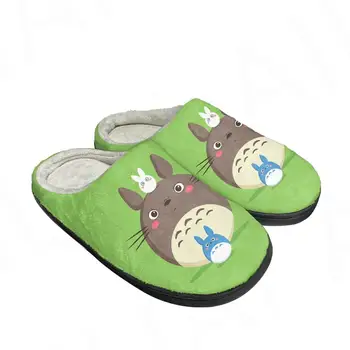 Caliente De Dibujos Animados De Totoro De La Moda De Algodón Personalizadas Zapatillas Para Hombre Sandalias De Mujer De Felpa Casual Mantener Caliente Zapatos Térmica Cómoda Zapatilla