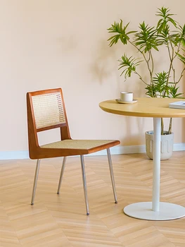 Caliente la venta de comercial Escandinavo de mimbre silla de comedor de madera Maciza moderna casa simple sillón muebles de cocina