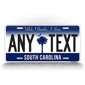Carolina del sur Azul Personalizado de la Placa de matrícula Personalizada de Cualquier Texto SC Estado de Auto Etiqueta de la Pared Decoración de la Pared Metálica Signo