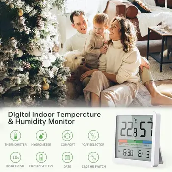 Casa de Temperatura Interior Humedad Medidor LCD Digital Termómetro Higrómetro Sensor Medidor de la Estación Meteorológica de Casa Inteligente