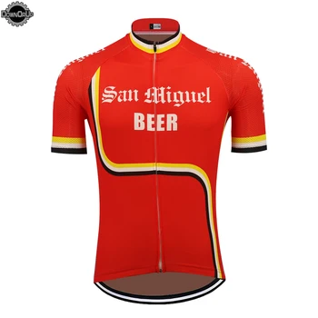 Cerveza roja maillot de manga corta ropa ciclismo bike wear jersey ciclismo ropa de montaña de la bicicleta de ropa maillot de ciclismo