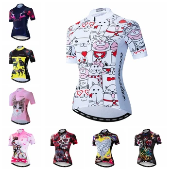 Ciclismo jersey de las mujeres de la Bicicleta de Montaña tops equipo de Pro motocross MTB Bicicleta de Carretera camisetas de descenso de Ropa blanco rojo