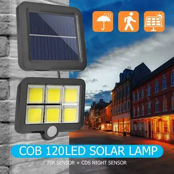 COB 120LED Solar del Sensor de Movimiento de Pared de Luz Impermeable de la Calle Jardín de Seguridad de la Lámpara