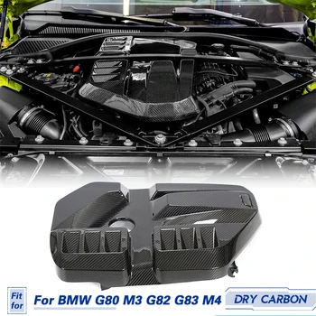 Coche con Motor Delantero Capó Capó Cubrir Recorte Seco de Carbono Para BMW G80 M3 G82 G83 M4 2021-2023 Frontal Interior del Capó del Motor Cubierta de guarnición