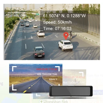 Coche Dash Cam Cámara de Visión Trasera WiFi del Coche DVR Grabador de Vídeo de Estacionamiento de Supervisión de Grabación de Bucle Doble Lente Auto Accesorios