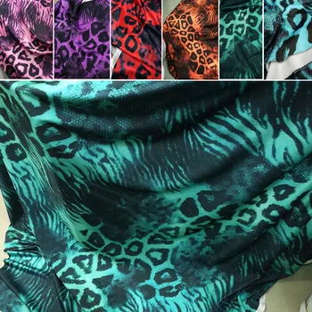 Color de Leopardo, Cebra Impreso de Baile latino Tramo de trajes de baño de Tela Spandex Tejido de punto Suave Tela DIY Costura Medias Sportwear