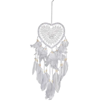 Corazón Bohemio de Dream Catcher, Con Luz LED en Forma de Corazón Colgante atrapasueños Estilo Bohemio de Decoración Para las Niñas Regalos