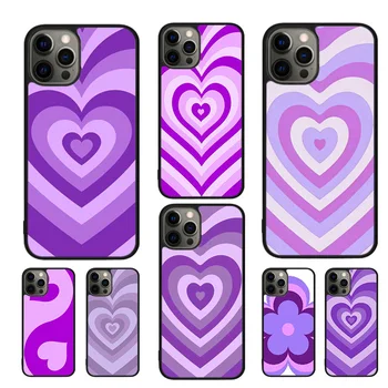 Corazón púrpura Remolino Estética de la caja del Teléfono Para el iphone SE2020 15 14 11 12 13 mini Pro XR XS MAX 7 8 Plus SE coque Cubierta de Shell