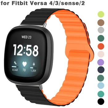 Correa para Fitbit Versa 3 4 Sentido de la Banda Magnética de Silicona Deporte de Reemplazo Wristbelt Pulsera de Fitbit Sense2 Pulsera