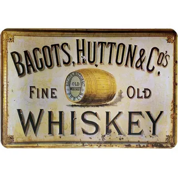 Curteny Vintage de Metal de Estaño Señal Bagots,Hutton Multa de Edad Whisky Retro Vintage de Estaño Señal Póster de la Placa para el Hogar Cocina Bar Pub