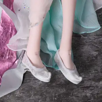 DBS bjd Rosa blanco bordado zapatos Adecuados para 1/3 de 60 cm de la muñeca