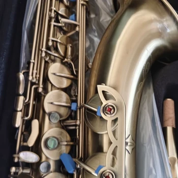 De alta calidad 710 saxo tenor B-flat cobre antiguo saxofón tenor tallada abulón clave de jazz instrumento puede ser personalizado