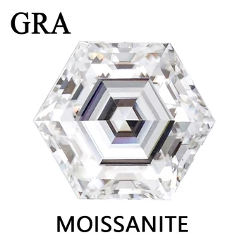 De alta Calidad Suelto Moissanite de piedras preciosas D de Color Blanco VVS1 Hexágono Corte Laboratorio Crecido de Diamante para la Fabricación de Joyas de Ajuste
