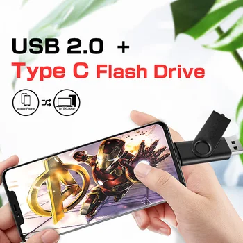 De alta Velocidad de la Unidad Flash USB OTG Pen Drive de 64 gb 32 gb memoria USB de 16gb Giratorio Pen drive Para Android Micro/Negocio de PC de regalo