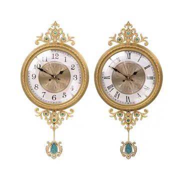 De Estilo europeo Reloj Tranquilo Arte Decorativo de Lujo de Reloj de Cobre Reloj de la Barra de Decoraciones para el Hogar de la Sala de Entrada de Regalo