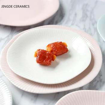 De estilo japonés Hueso Vajilla de porcelana China Placas de Cerámica Creativa Occidental Filete la Placa de Cocina de Verduras Plato de Sushi de Frutas Placas Planas