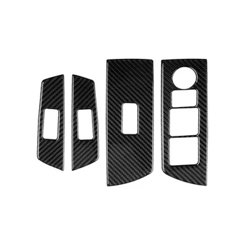De Fibra de carbono, Vidrio de la Ventana de Elevación Botón de Recortar la Cubierta del Interruptor Apoyabrazos de la Puerta del Panel de la etiqueta Engomada para Mazda CX-9 2016-2020 RHD