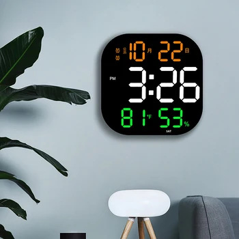 De gran tamaño del LED Digital Reloj de Pared Control Remoto Temp Fecha de la Semana de la Pantalla montada en la Pared Electrónico de Alarmas de Relojes Para Vivir Decoración de la Habitación