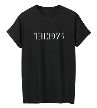 De las mujeres Casual Camiseta Mujer Camiseta de 1975 Top de Verano de Manga Corta T-shirt Negro Camisa de Mujer Graphic Tees