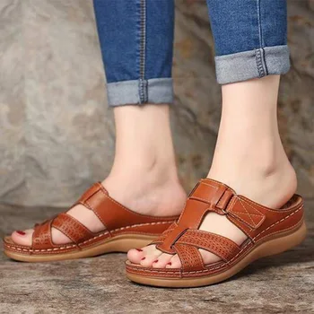 De las NUEVAS Mujeres Open Toe Sandalias Cómodas Suave Ortopédica Mayor Suela Casual Zapatos Zapatillas
