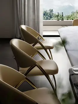 De lujo silla de comedor hogar moderno simple restaurante villa alto sentido ins neto rojo sillón pequeño de la familia del diseñador
