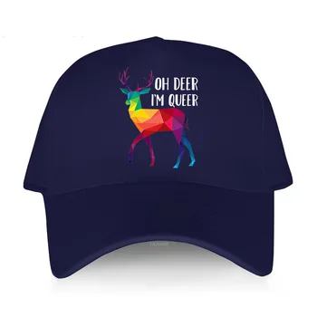 De nuevo llegó a corto visera del sombrero de los hombres de lujo de la marca de gorras Oh Deer soy Queer Unisex al aire libre de la gorra de Béisbol de los Deportes Snapback Sombrero de Ejecución
