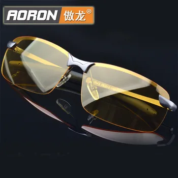 De Visión nocturna Gafas de los Hombres Polarizada HD Lente Fotocromática UV400 Gafas de sol de color Amarillo de Conducción Gafas de seguridad Para Coche de Alta Calidad