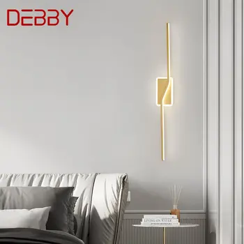 DEBBY Contemporáneo de Latón de Oro Lámpara de Pared LED de 3 Colores de Diseño Creativo, Junto a la Luz de Cama Sala de estar Decoración