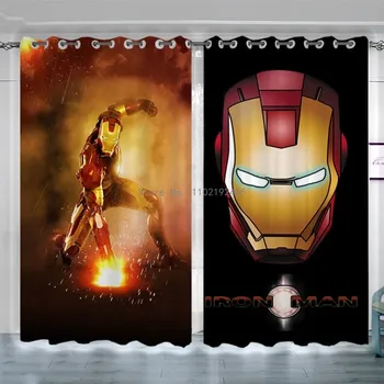 DisneyThe Vengadores Héroe Capitán América, Iron Man Apagón Cortina Para la Sala de estar sala de Niños Personalizadas Sombreado Cortinas Curt