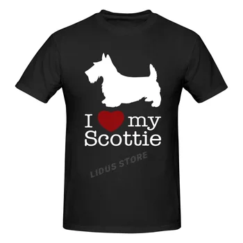 Divertido me Encanta Mi Scottie Scottish Terrier Perro Camisetas Gráfico de Algodón Ropa de Manga Corta O-Cuello de Harajuku T-shirt