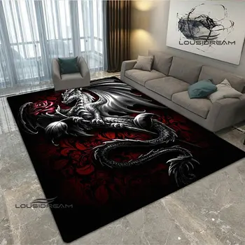 Dragon 3D Impreso Alfombra de la Sala de estar Habitación Grande y Bonita Alfombra Fotografía Props Alfombra antideslizante alfombra de regalo de cumpleaños