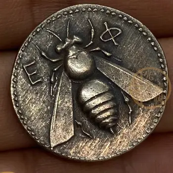 Egipcio de Color Plata de la Moneda de la Abeja de la Moneda 28~30 MM Moneda de Cobre de Réplica