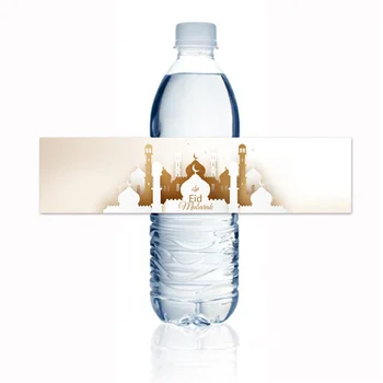 Eid Mubarak Parte de la Decoración de la Botella de Agua Stickes Sello de la Etiqueta de la Bolsa de Regalo de la etiqueta Engomada de BRICOLAJE Eid al-Fitr Musulmán Islámico Festival de Contenedor de Adhesivo