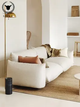El italiano del primer piso de cuero genuino tela del sofá doble trío de gama alta de encargo de los muebles