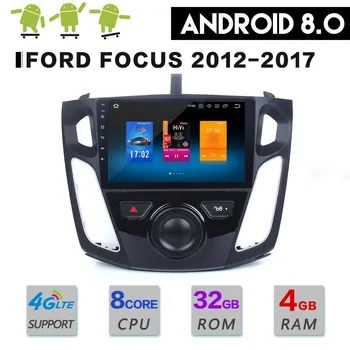 El Más Reciente Android8.0 Eighe Core 4 gb de RAM y 32 gb de ROM Coche No Reproductor de DVD de GPS Navi Para Ford Focus 2012-2017 unidad central Autoradio Estéreo
