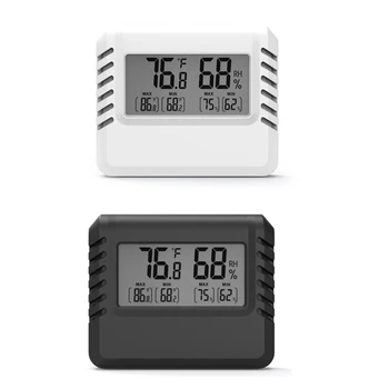 Electrónico Con Pantalla Digital De Temperatura Y Humedad Medidor Termómetro Higrómetro Con Soporte Blanco