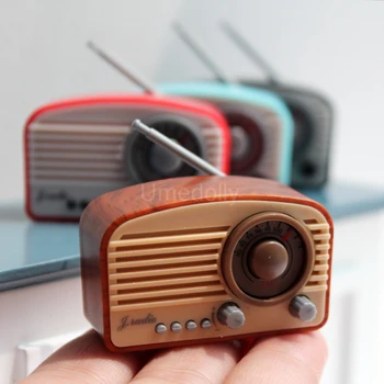 Escala 1/6 Mini Retro del Modelo de Radio en Miniatura casa de Muñecas Casa de Decoración, Accesorios para Blyth BJD Muñeca Accesorios de Juguete