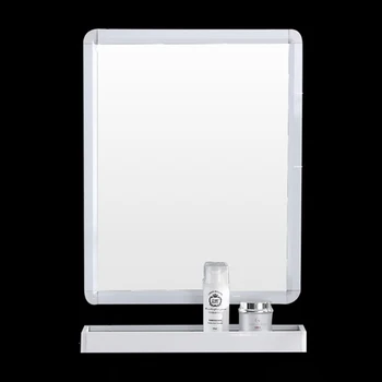Espejo de baño cuarto de Baño de Alta Claridad Espejo Montado en la Pared Cubierta de montaje en Pared Enmarcado Baño Vestidor Espejo con Estante Punch