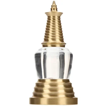 Estatua De La Pagoda De Latón Stupa De La Torre De Budismo Escultura Colgante De Los Encantos De La Modelo De La Decoración De Una Estatuilla Auspicioso Vacío Shui De La Botella De La Joyería