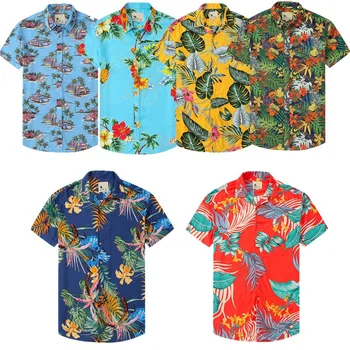 Estilo hawaiano Camisas para Hombres de Verano De 2023 Manga Corta Bolsillo en 3D de Impresión Digital Hombre Social Camisa grande de Playa Casual Parte Superior