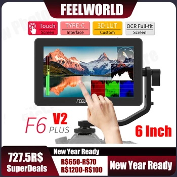 FEELWORLD F6 PLUS V2 Monitor 4K de 6 Pulgadas de la Cámara RÉFLEX digital Monitor de Campo LUT 3D Pantalla Táctil IPS FHD de 1920 x 1080 Cámara de Vídeo
