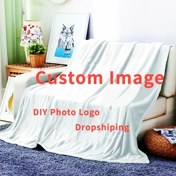 Fotos personalizar el Logotipo de la Marca del Diseñador de Franela Tirar de la Manta Personalizada Suave Anime Mantas para el Sofá, Regalo BRICOLAJE Suave y Cálida Cubierta de la Cama