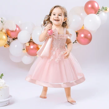 FSMKTZ Bebé Vestidos para Niñas de Navidad Niño Perlas de Arco 1er Cumpleaños de los Niños de la Flor de Fiesta de Tul de la Princesa Vestidos de Novia Vestido de