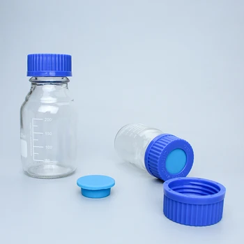 GL45 la parte Superior del Tornillo Tapa Azul Botella de Reactivo de espacio de aire de Muestreo de la Botella de Muestreo Sellado Botella de Reactivo Con Tapón de Petróleo de Muestreo