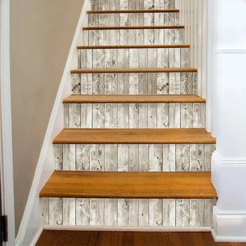 Grano de madera Pegatinas para las Escaleras de la Pared del Armario de la Tabla de los Muebles autoadhesivas de papel Tapiz de la Decoración del Hogar, Fondos de pantalla