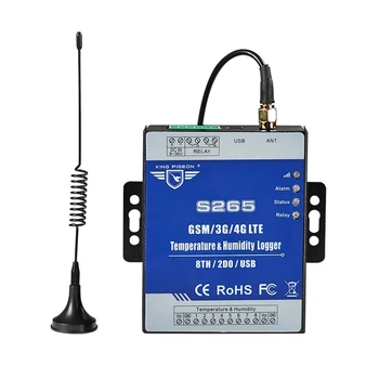 GSM 2G 3G 4G LTE Temperatura Humedad de Monitoreo de Alarmas Registrador de Datos S265 Canal 8 TH Soporte de Entrada Alarma de Fallo de Alimentación