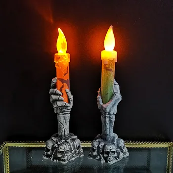 Halloween Luces LED Cráneo Fantasma de la Celebración de la Vela de la Lámpara de Holloween Parte Superior de la Tabla Decoraciones para el Hogar Adornos de la Casa Encantada