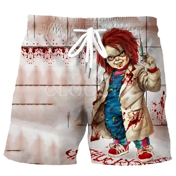 Halloween Terror Sangre Hijo de Chucky Jugar la Impresión 3D de la Causal de Ropa Nueva Moda de los Hombres/de las Mujeres pantalones Cortos de talla Plus S-7XL