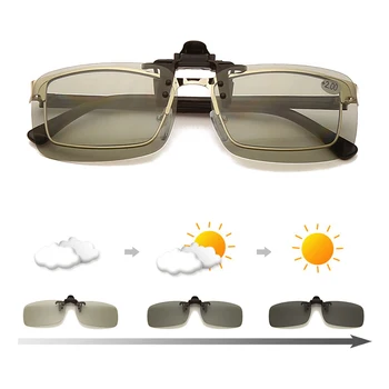 Hombres Mujeres Clip plegable Lente Polarizada Para la Prescripción de Anteojos Cuadrados de Conducción de Visión Nocturna Gafas de Protección UV Gafas de sol